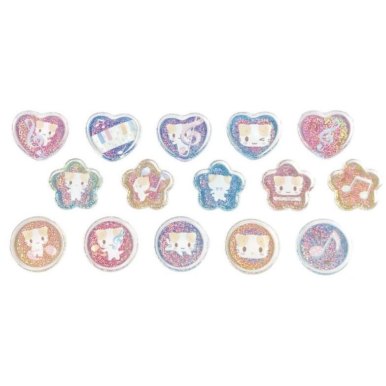 マシュマロみたいなふわふわにゃんこ クリスタルシール(音符)