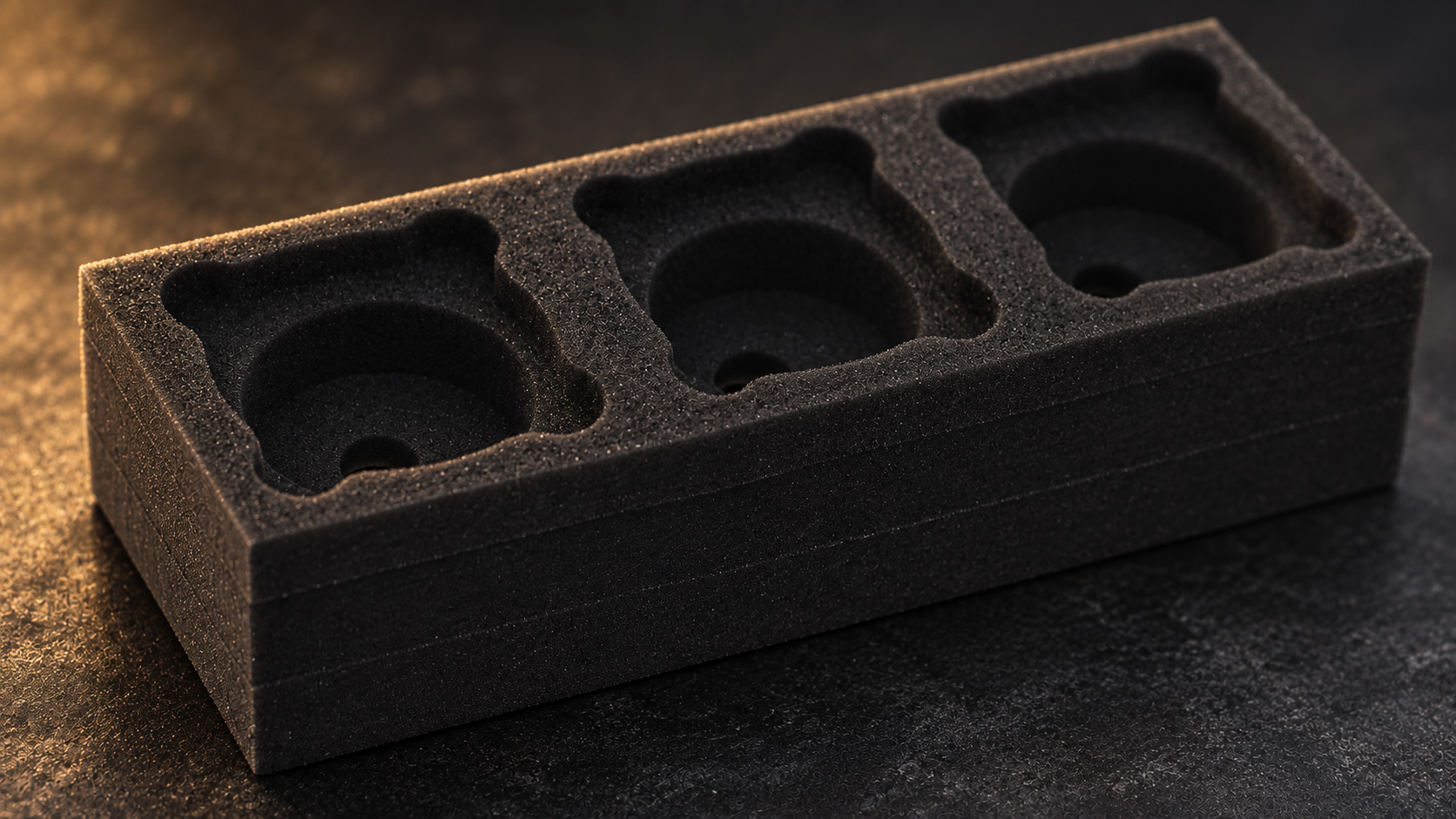 Deck sponge with three storage cutouts