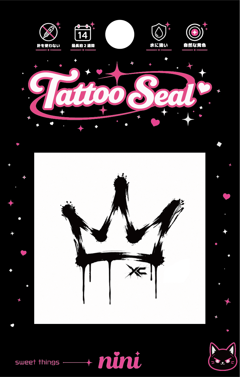REBEL CROWNのパッケージ表面：王冠のデザイン